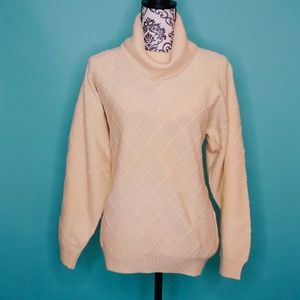 Vintage Scottish Cashmere Cowl Neck Knit Sweater